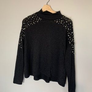 H&M gray sweater with pearls